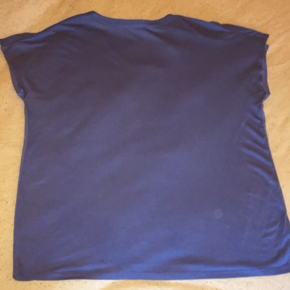 NWT - LOFT Blue Mixed Media Top, Size LP - Picture 7 of 10